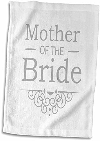 3Д Роуз Мајка На Невестата Во Сребрена Свадба-Дел Од Соодветниот Сет За Брачни Забави-Сиво Сива Вител пешкир, 15 х 22, Повеќебоен