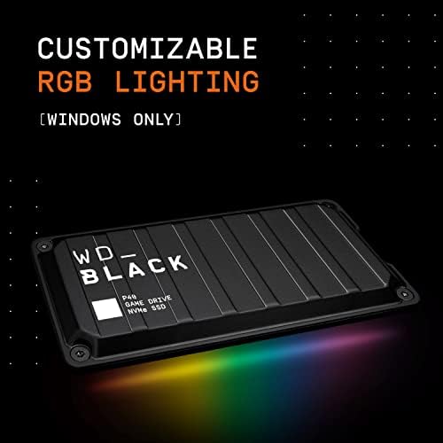 WD_BLACK 500gb P40 Игра Диск SSD-До 2,000 MB/s, RGB Осветлување, Преносни Надворешни Цврста Состојба Диск SSD, Компатибилен Со