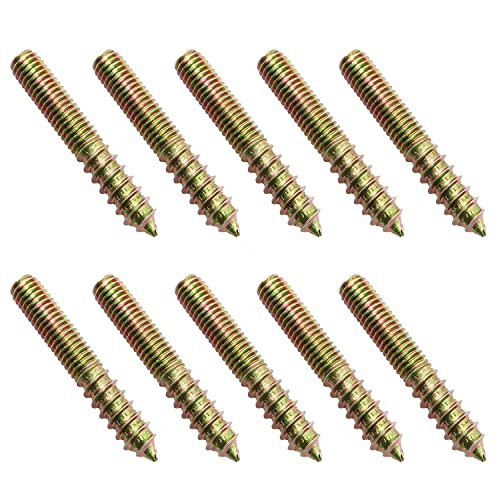 SQXBK 10PCS 3/8-24x3 Закачалка Завртки Јаглероден Челик Закачалка Завртки Целосна Нишка Челик Поцинковани Двојно Глава Завртки