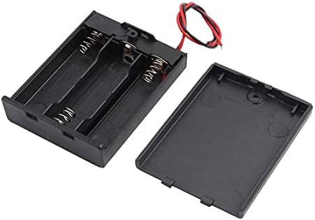 Нов Лон0167 Две Жица Води Црна 3 x 1.5 V Case Држач На Батеријата случај w Покритие (Zwei-Нацрт-Кабел Шварц 3 x 1,5 V V-Батериихалтергехауза Мит Абдекунг