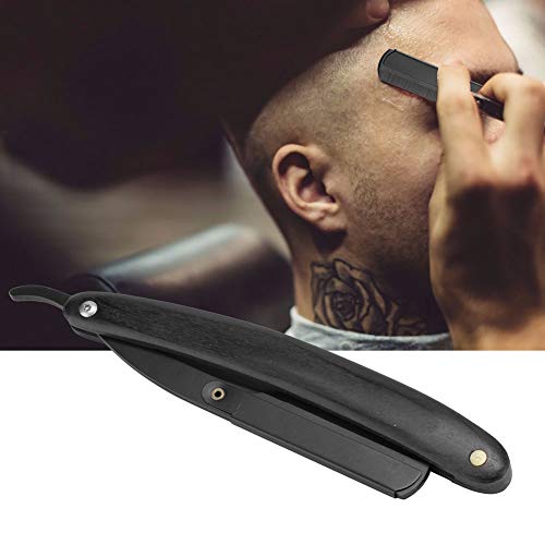 Razor Straight Edge, преклопување на прирачник за бричење на сечилото со дрвена рачка за алатка за чешлање на лице