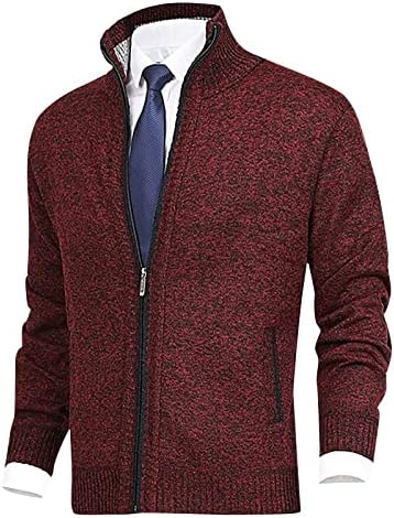 Dudubaby есен и зимска машка мода лабава кардиган топла јакна џемпер стојат јака плетење палто