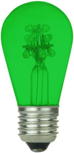 Sunlite 80315-SU S14/12LED/G LED 120-волти 0.8-вати Средно Базирани S14 Светилка, Зелена