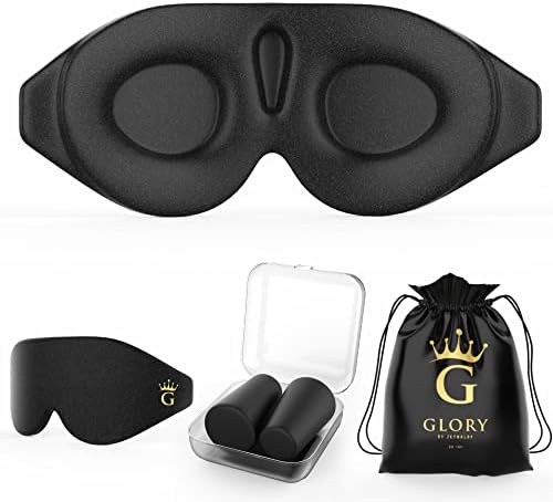 СЛАВА 3д Мемориска пена маска За Спиење За Мажи И Жени-Дополнителни Меки Чепчиња За Уши И Удобност За Патување За маска За Очи, Блокирање