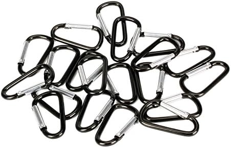 20 пакувања 2,5 D Aluminum Large Carabiner Clip Bouncs Spring Snap Keychain Caychain на вчитана порта карабини