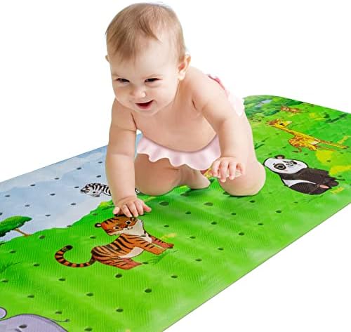 Jjoexyfit Bath Mat for Tub For Childs, Kids Cathtut Mat Nonlip, Extra Long 40x16 инчи Детска бања душеци за када со чаши за вшмукување