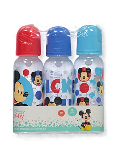 Дизни Кадли Мики Маус Бебе Момче 3 Спакувајте шишиња 9оз Со Светло Печатење На Мики