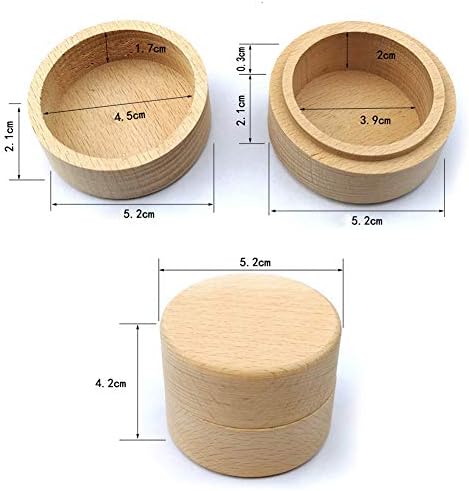 попуст продавница145 Совршен Прстен Кутија, Гроздобер Дрво Круг Накит Врежан Предлог Свадба Прстен Носителот Дисплеј Кутија Накит Складирање
