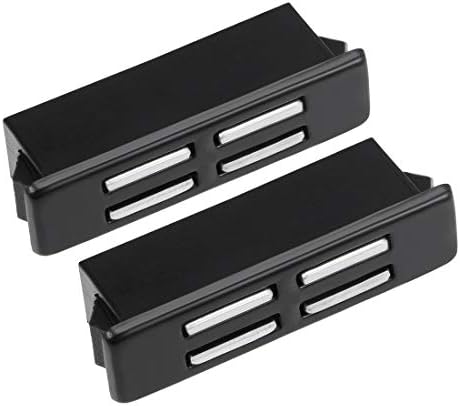 Uxcell Magnetic Latches Фати хардвер за мебел од врата од кабинет, пластична црна боја 2 парчиња