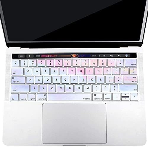 Капак НА ТАСТАТУРАТА МОСИСО Компатибилен Со Macbook Pro со Лента За Допир 13 и 15 инчи 2019 2018 2017 , Шема Силиконски Заштитник На Кожата, Шарени Облаци