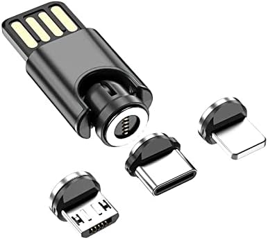 Кабел за боксер Компатибилен со Blu Aria 2 - Magnetosync мини адаптер, кабел за полнење магнет USB тип -C микро USB за Blu Aria 2 - Jet Black