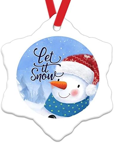 Семејни семејни украси на снег, оставете го снег Новости керамички украси Божиќни подароци Зимско сино небо Божиќни украси подароци