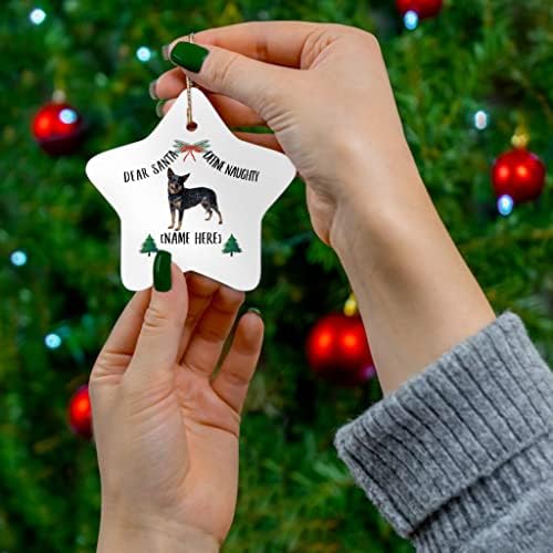 Персонализирано име Квинсленд Сина Хелер куче црна мерле 2023 украси за новогодишна елка Подароци драги Дедо Мраз дефинираат непослушни нови години 2024 украси starвез?