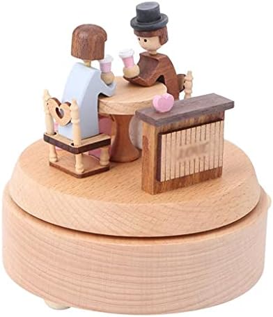 Tfiiexfl дрвена музичка кутија рачно изработена убава loveубовна музика кутии свадба роденденски подарок