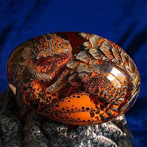 Јајца од лава змеј, кристално транспарентен змеј јајце смола, рачно изработена скулптура оган џеб змеј сувенир