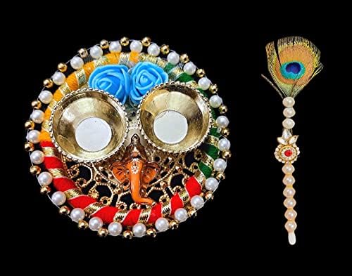 Фестивал Индиски Раџастани Декоративен Рачно Изработен Традиционален Повеќебоен Атрактивен Повеќенаменски Монистра Поја Тали Со Тилак