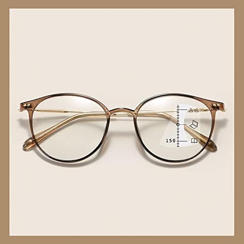 ЗАМРЗНЕТЕ Ретро Читачи Очила За Читање Со Тркалезна Рамка Унисекс 1.0+ 1.5+ Сино Светло Блокирање На Компјутерски Очила Мултифокусни Очила
