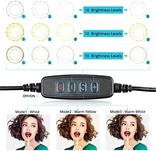BHVXW Прстен Светло 12 инчен Прстен Светилка ЗАТЕМНЕТ USB Со Статив За Студио Фотографија Шминка Осветлување Ринглајт