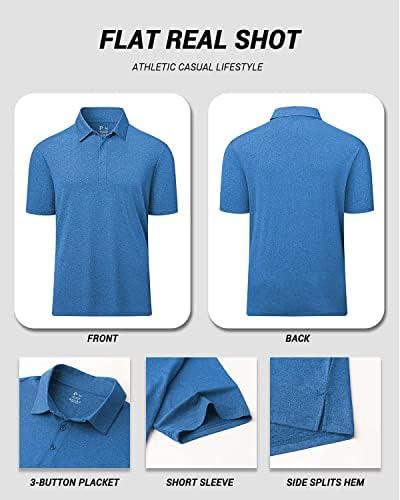 Полу машки голф Поло кошули влага за кратки ракави со кратки летни кошули