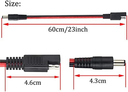 HCFeng 2 Пакет SAE На Dc Адаптер Кабел SAE Приклучок НА DC 5. 5mmx2. 1mm Машки Конектор Кабли СО SAE Поларитет Обратна Адаптер &засилувач;