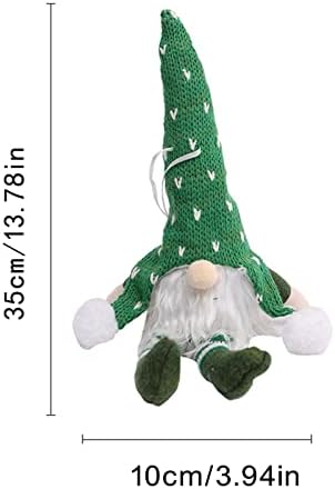 DBYLXMN GNOME сјај Божиќни украси Божиќни капчиња со долги нозе стариот човек со светла кукли со приврзоци од тиква од тиква