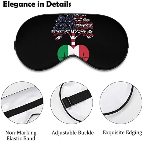 Италија американска маска за спиење на коренот на срцето лесна маска за слепи маска за очи со прилагодлива лента за мажи жени
