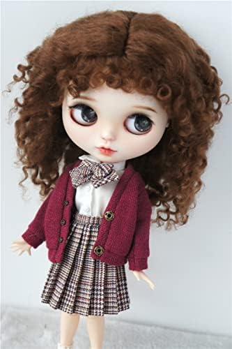 D28002 9-10INCH 26-28cm екстремно Longe Curly Monghanjuc Mohair Bjd Wigs Qbaby Blythes Doll Accessoreis