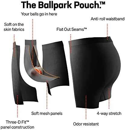 Сакс машка долна облека - вибрат супер меки брифинзи за багажникот со вградена поддршка за торбички - пакет од 2, долна облека за мажи