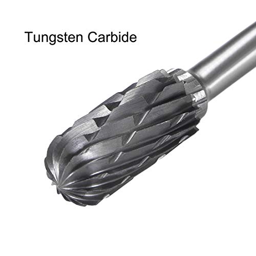 Uxcell Tungsten Carbide Rotary Files 1/8 Shank, двоен исечен цилиндричен радиус крај ротирачки алатка 6 mm dia, за умирање мелница за вежбање