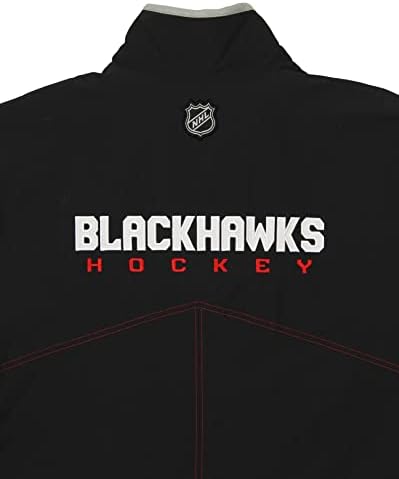 Reebok Chicago Blackhawks NHL Mens Center Ice Kinetic Fit Full Zip Center Ice Full Zip Premium Midweight Jacket, црна