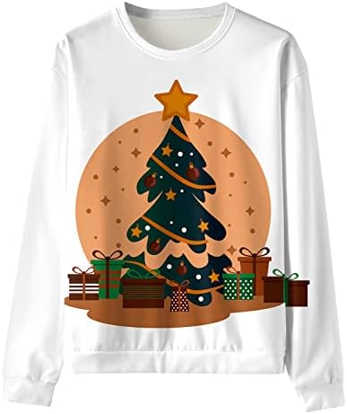 ВОКАЧИ Среќен Божиќ Машки Дуксери Пуловер, Смешни Божиќ Дедо Мраз Печатени Екипажот Партија Дизајнер Џемпер Блузи