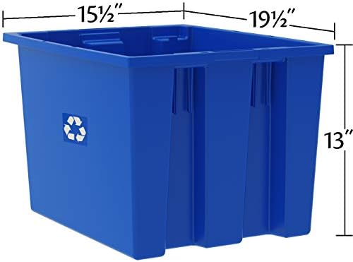 ПОДГОТВЕН ПРОСТОР 6-Пакет Комерцијални Индустриски Тешки Контејнери За Кутии За Рециклирање Со Голем Капацитет, 13 Галони 19-1/2