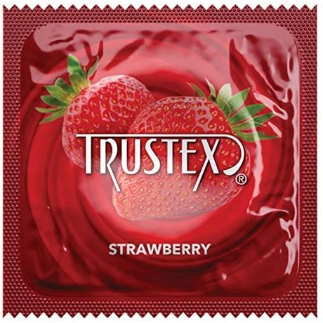 Trustex Fruity Alavors со сребрена лунамакс џеб кутија со вкус на латекс кондоми-24 брои