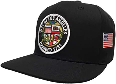 Белите граници на градот Лос Анџелес и сценариото со мало знаме на САД, црна капа за шминка