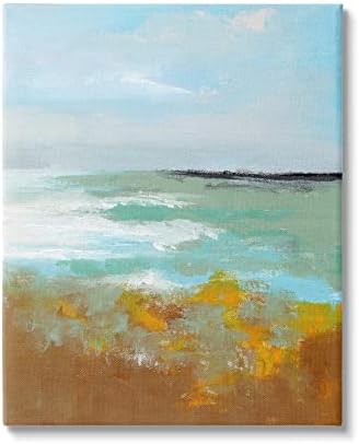 Sumbell Industries Современи далечни океански бранови пејзаж платно wallидна уметност, дизајн од Никита Јаривала, 16 x 20