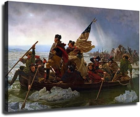 Постерот за историја на американската револуција Georgeорџ Вашингтон преминувајќи го плакатот на реката Делавер, декор, украс за домашен