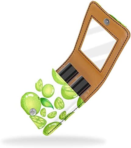 Кармин Случај Лимес Зелен Лимон Овошје Мини Кармин Носителот Организатор Торба Со Огледало За Чанта Патување Козметички Торбичка