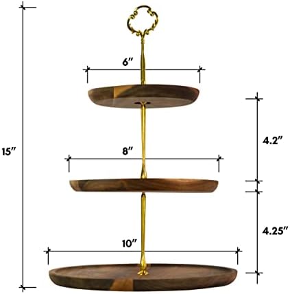 Три нивоа дрвени послужавник за сервирање 2 -во -1 лента за таблички за држач за Велигден, пролетни и летни украси Декори за дом -Колекција на Ракун Вудс