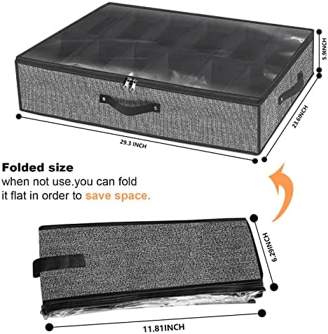 Организатор за Складирање Чевли под Креветот За Плакарот Одговара На 24 Пара-Цврсти Контејнери За Чевли Под Креветот Кутија За