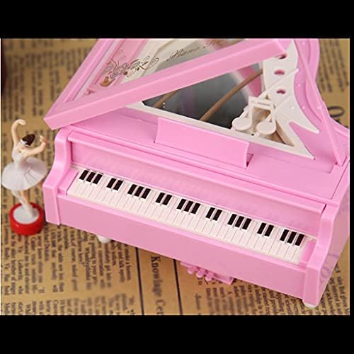 Tazsjg Романтична пијано модел музичка кутија балерина музички кутии дома декорација роденденски подарок за свадба (боја: розова,