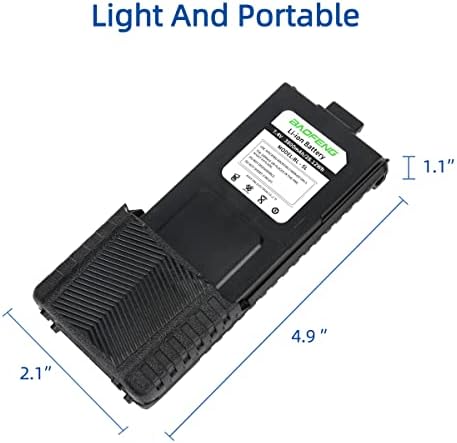 Продолжена батерија Baofeng UV-5R Продолжена батерија BL-5L 3800 mAh со USB кабел за полнење и десктоп полначи UV-5R серија итн.