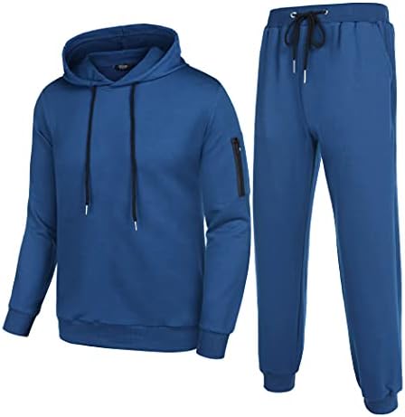 Coofandy Men's Tracksuit 2 Piece Hooded Атлетски потпови на обични комплети за спортски костуми за џогирање на џогирање