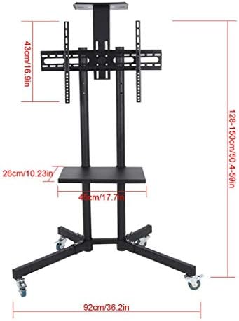 ЕОДНСОФН Тв Штанд Мобилна Тв Количка Прилагодлив Држач За Држач за 32-65 Инчи Лцд/лед Рамен Панел Екран Со Држач За Тркала За Тв