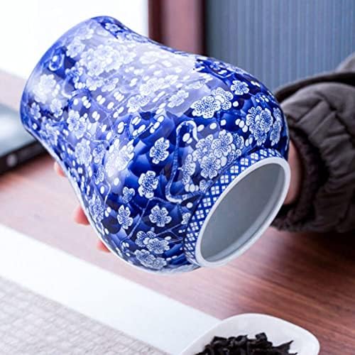 Luxshiny ѓумбир тегла кинески цветни керамички тегла сина и бела порцеланска керамичка цветна храм ѓумбир тегла вазна традиционална