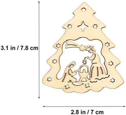 ВОРКУЛ Орнаменти Недовршени Дрво Божиќ Орнаменти-Раѓањето На Исус Шема Приврзок, Уметност Занает Дрвени Украси 10 парчиња