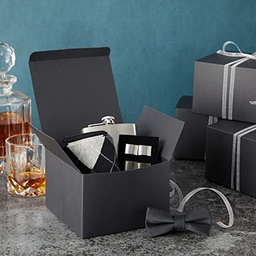 Јувале 30 Спакувајте Црни Кутии за Подароци 6х6х4 Со Капаци за Подароци, Фаворизира Роденденска Забава, Младоженци, Предлог За