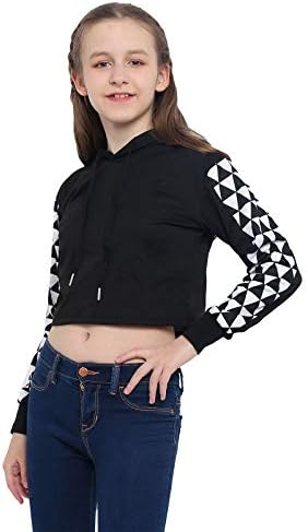 Freebily Girls Crount Tops Holdies карирани долги ракави модни џемпери за џемпери за деца