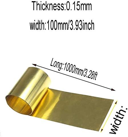 Lucknight H62 метеж за месинг, тенок фолија, шим, домашни материјали за метали за заварување100мм/3.93inchx1000mm/39.9inch