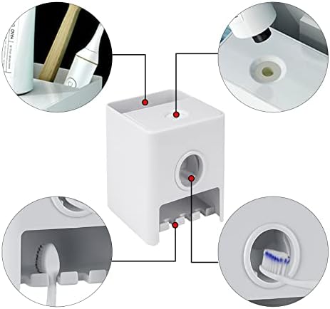 Автоматска паста за заби за стискање на паста за заби со држач за четки за заби и складирање на оддели, прицврстувач за паста за заби во wallидовите,