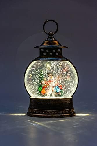 Божиќен снежен човек Сцена на Снежан Сцена Глобус Фенер со вртечка вода блескава музика и светла за подароци за украси за Божиќни